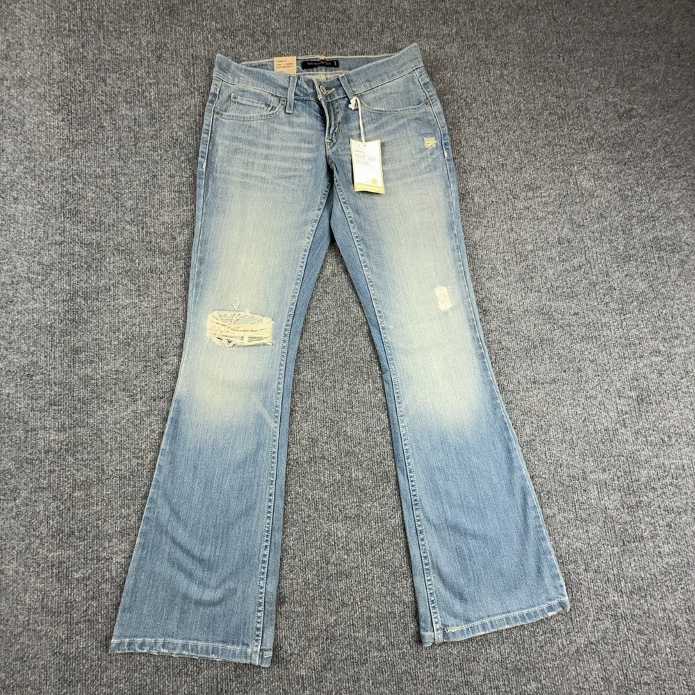 Y2k Levi's 524 Too Superlow Boot Cut Jeans Juniors 0M Blue Light Wash Stretch